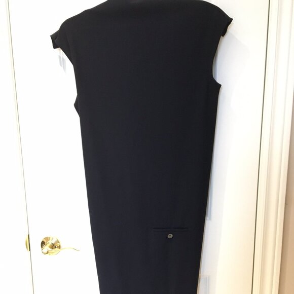 Sophisticated navy wool French couture dress, FR38, NWT - Picture 6 of 12